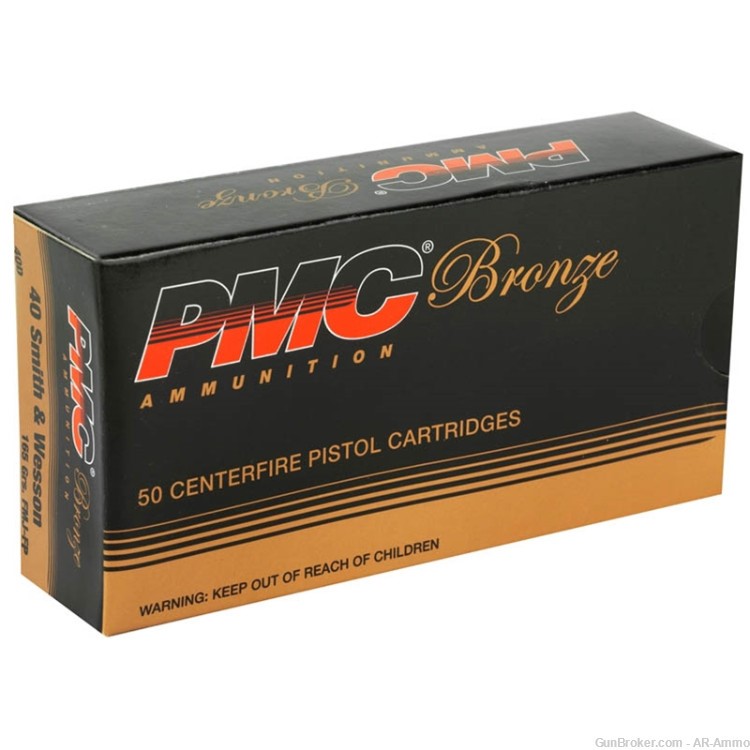 40 S&W 165GR FMJ PMC Bronze Pistol Ammo 100rds NO CC FEES..-img-0