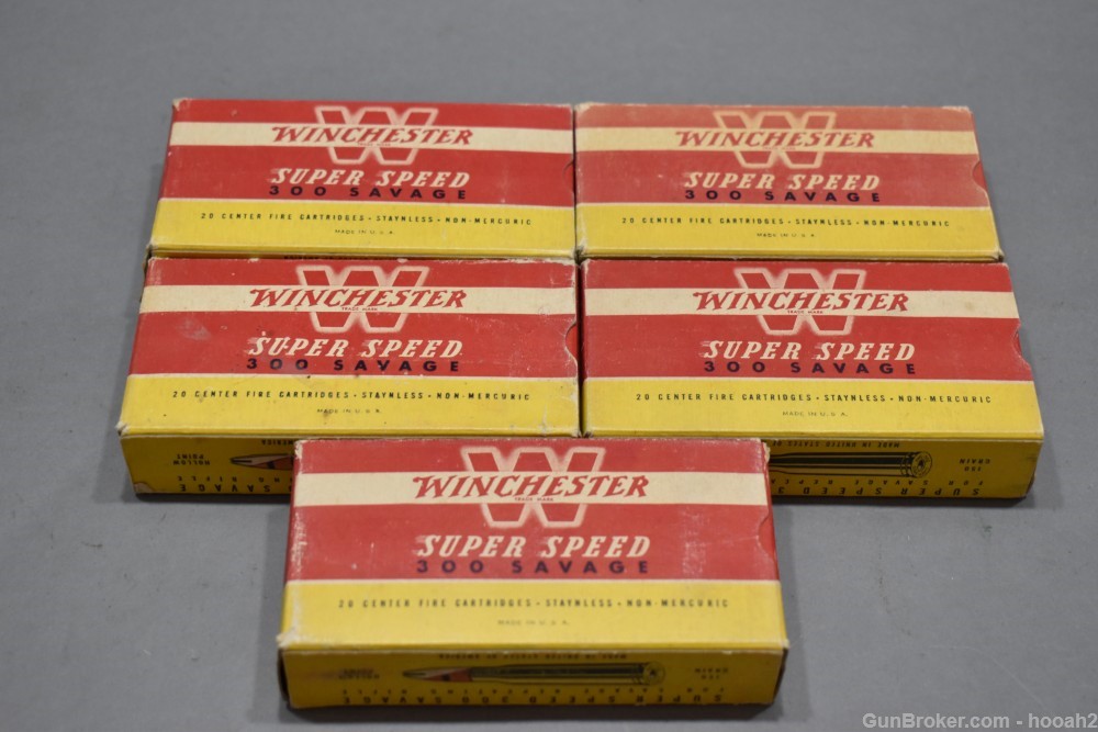 5 Boxes 100 Rds Winchester Super Speed 300 Savage 150 G Hollow Point -img-1