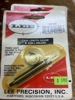 NOS Lee case length gauge &  shell holder 338 WM-img-0