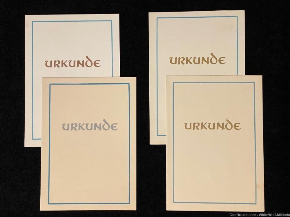 East German DDR Lot full Set FOUR REICHSBAHN AWARD CERTS. to Same Person A+-img-0