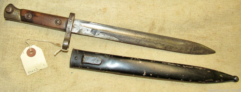 Steyr Austrian Model 1895 Mannlicher Bayonet Czech Marked & Scabbard-img-0