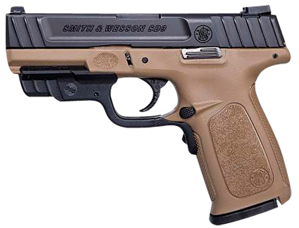 Smith & Wesson SD9 9mm 4 16+1 FDE Frame Black Slide 3-dot Sights Crimson Tr-img-1