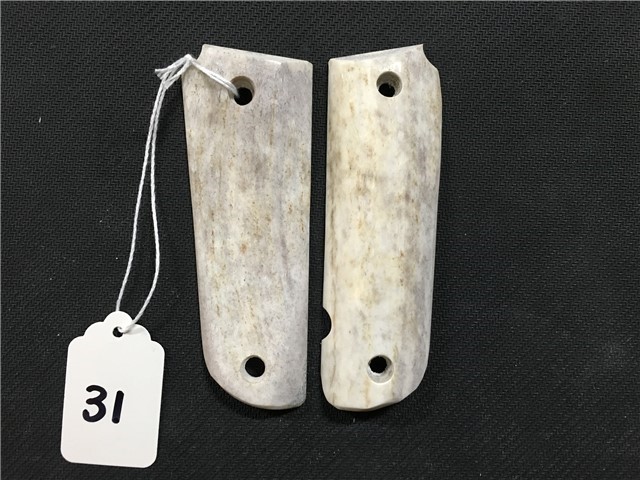 1911 Authentic Antler Grips Single Stack Full Size-img-0