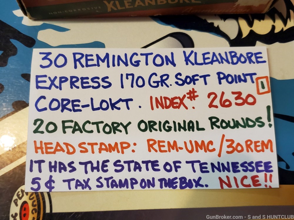 30 Remington Kleanbore 170 GR Soft Point Core-Lokt Model 8 14 81 141 Box 1-img-1