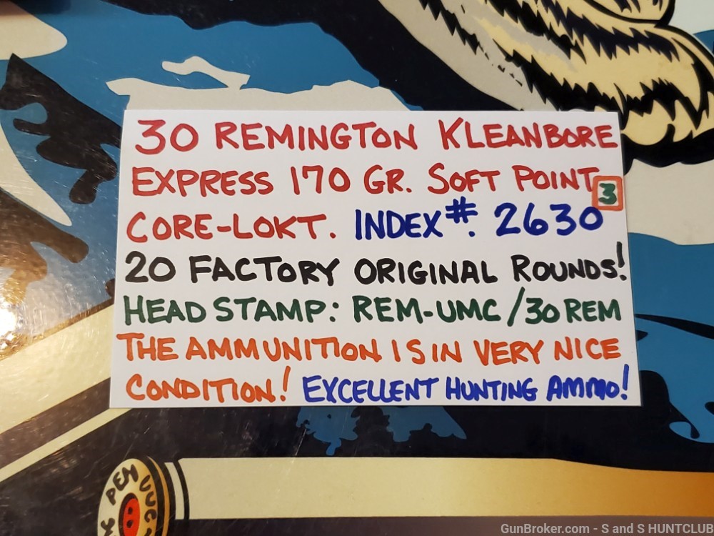 30 Remington Kleanbore 170 GR Soft Point Core-Lokt Model 8 14 81 141 Box 3-img-1