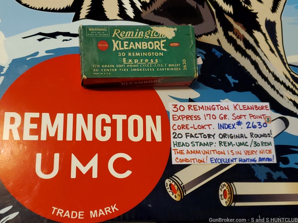 30 Remington Kleanbore 170 GR Soft Point Core-Lokt Model 8 14 81 141 Box 3-img-0