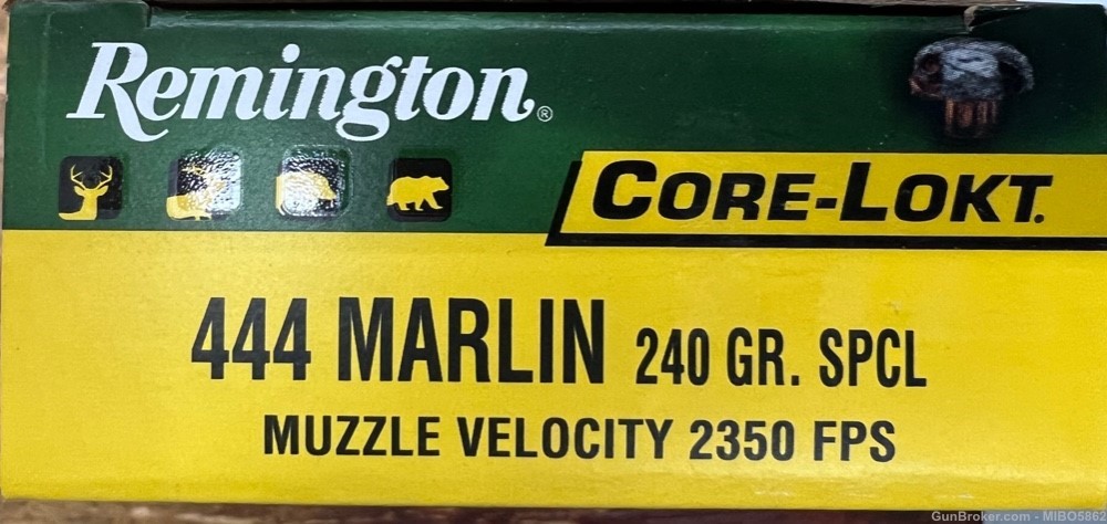 REMINGTON CORE-LOKT .444 MARLIN. ONE FULL BOX. -img-0