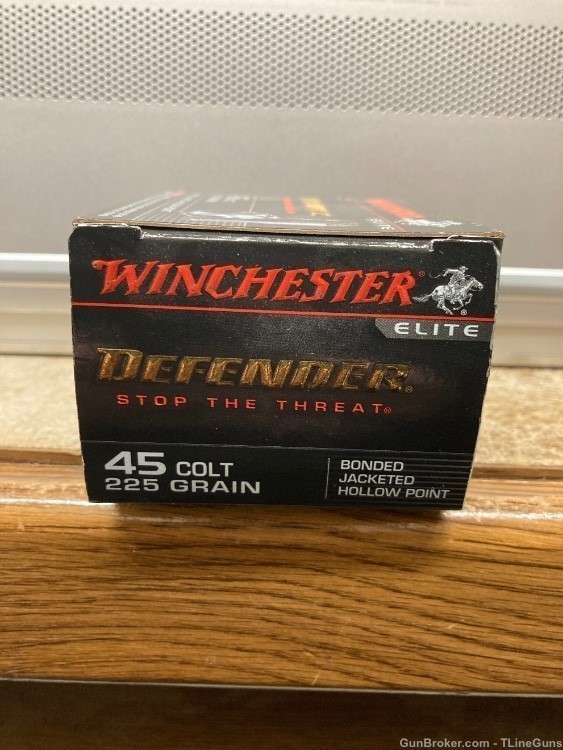 Winchester Elite Defender 45 Colt 225 GR JHP Stop the Threat 20 Rounds-img-0