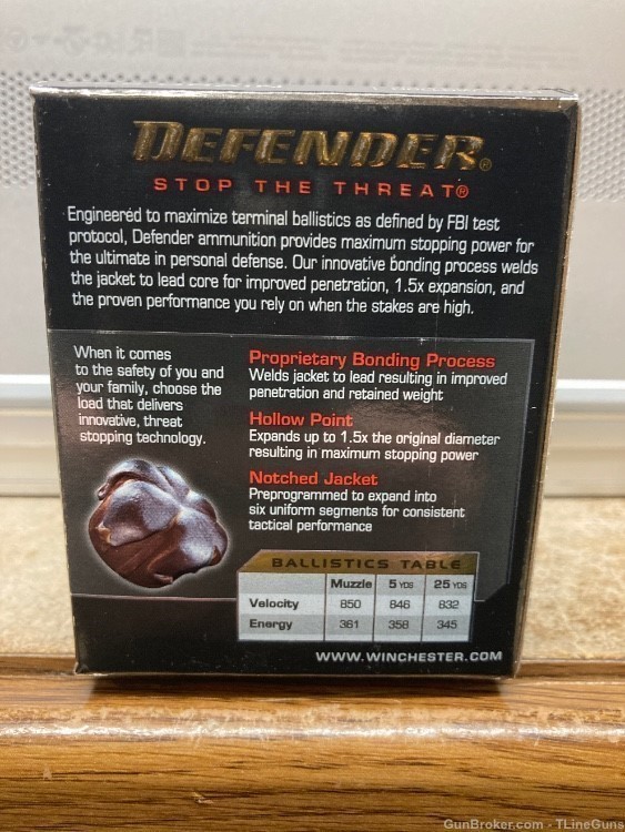 Winchester Elite Defender 45 Colt 225 GR JHP Stop the Threat 20 Rounds-img-2