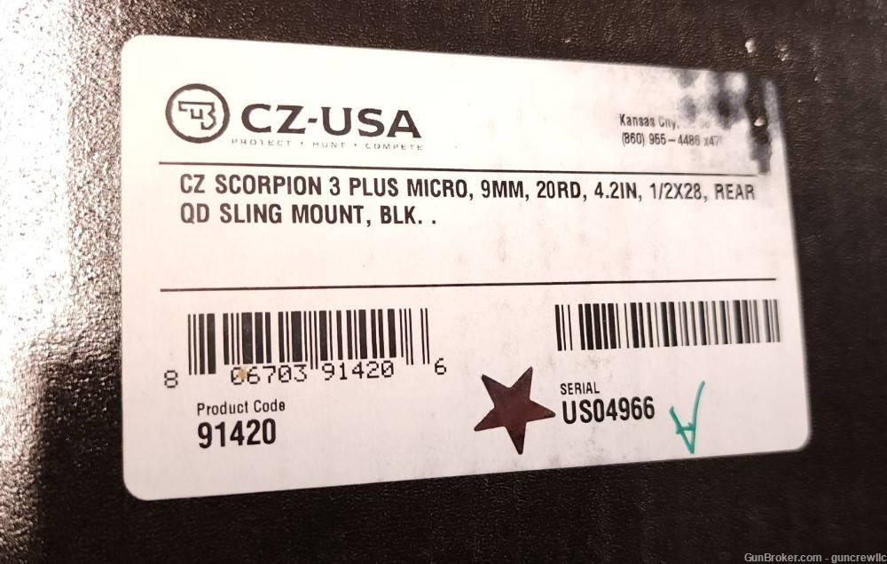 CZ USA 91420 Scorpion Evo 3+ Plus Micro 9mm M-Lok 4.2" Layaway-img-12
