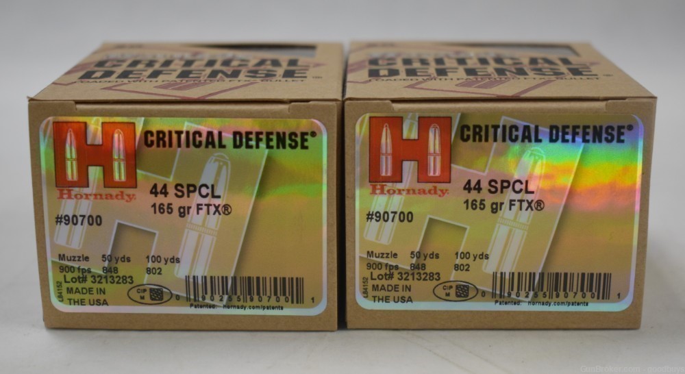 Hornady 44 Special 165Gr FTX Critical Defense 90700 40 Rds 2 boxes AMMO -img-1