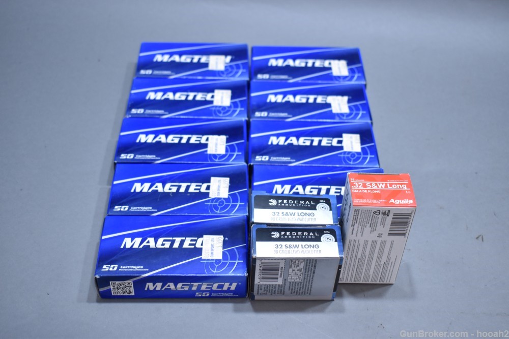 12 Boxes 540 Rds Magtech Aguila & Federal 32 Smith Wesson Long S&W L-img-0