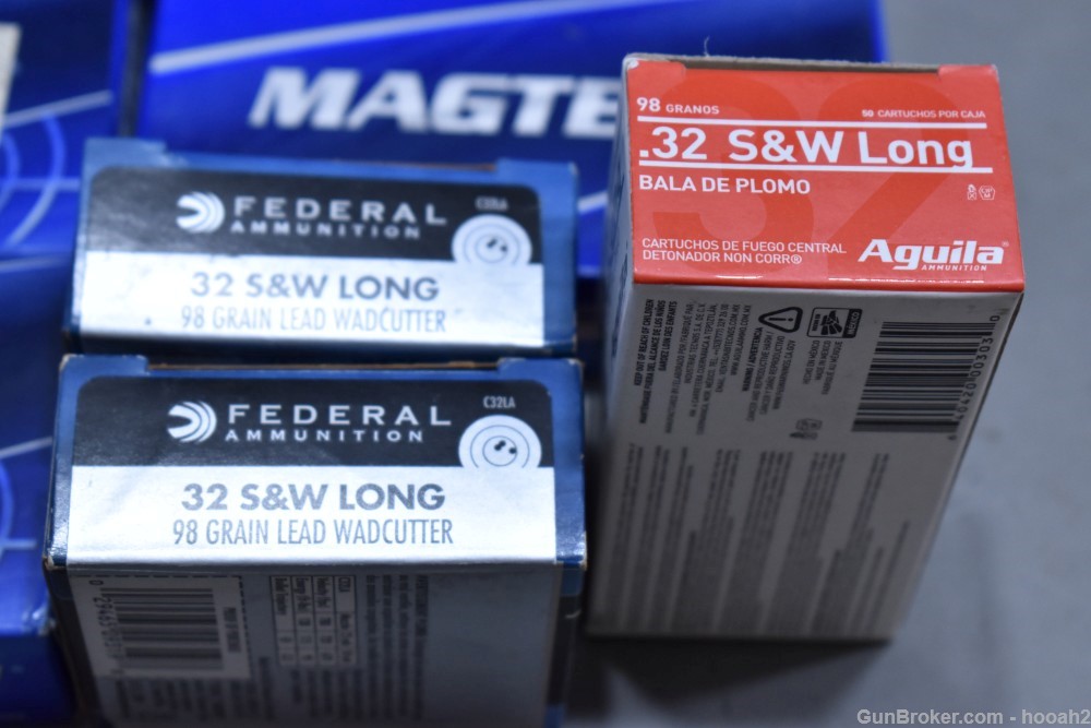 12 Boxes 540 Rds Magtech Aguila & Federal 32 Smith Wesson Long S&W L-img-1