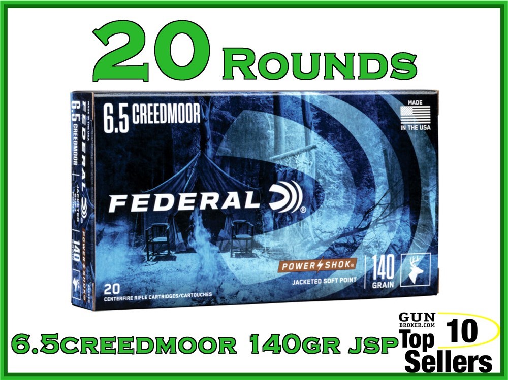 Federal PowerShok 6.5 Creedmoor 140GR Soft Point 65CRDB Big game hunting-img-0