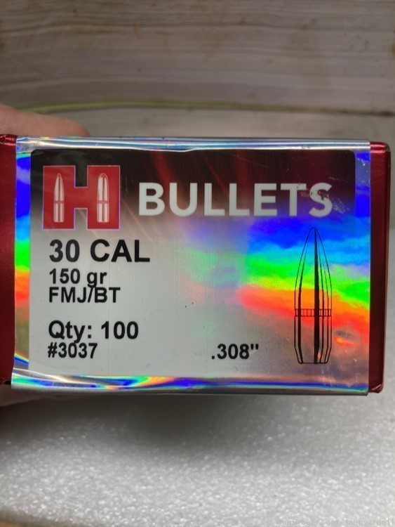 Hornady 30 cal 150gr FMJ/bt  100 bullets -img-0