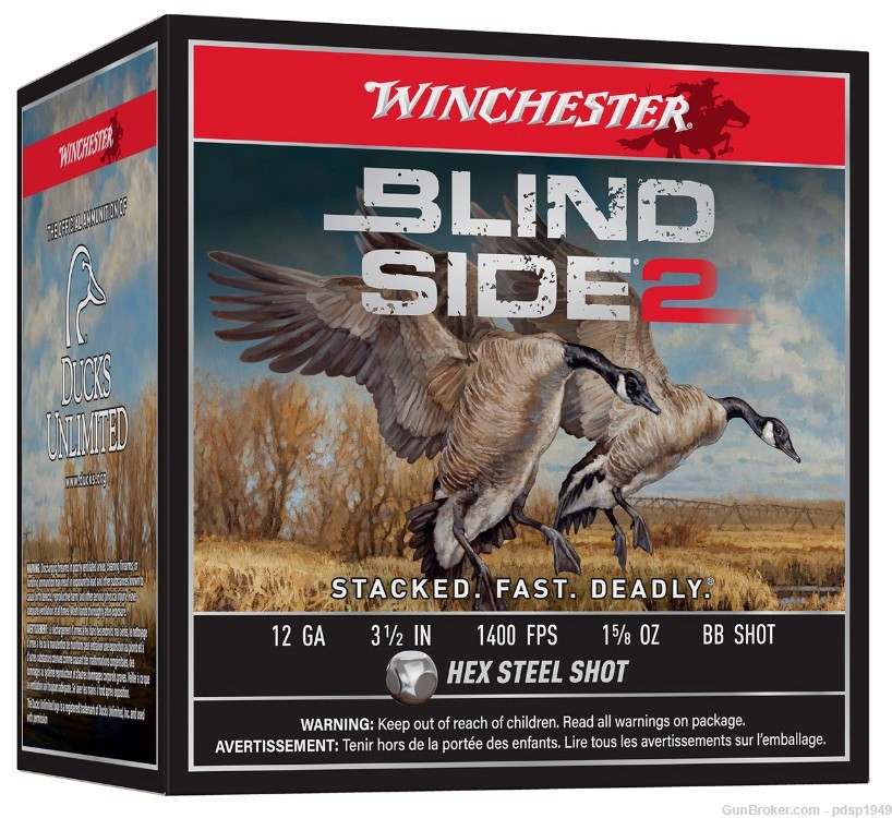 Winchester Blind Side 2 12ga 3.5" 1400FPS 1 5/8oz BB Shot 25rd Box-img-0