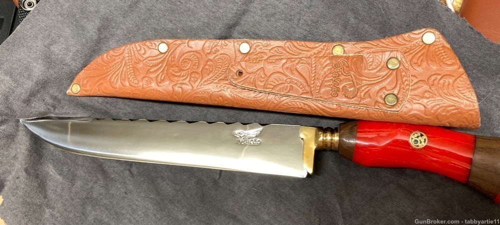 Falcao fixed blade knife w/ leather sheath -img-0