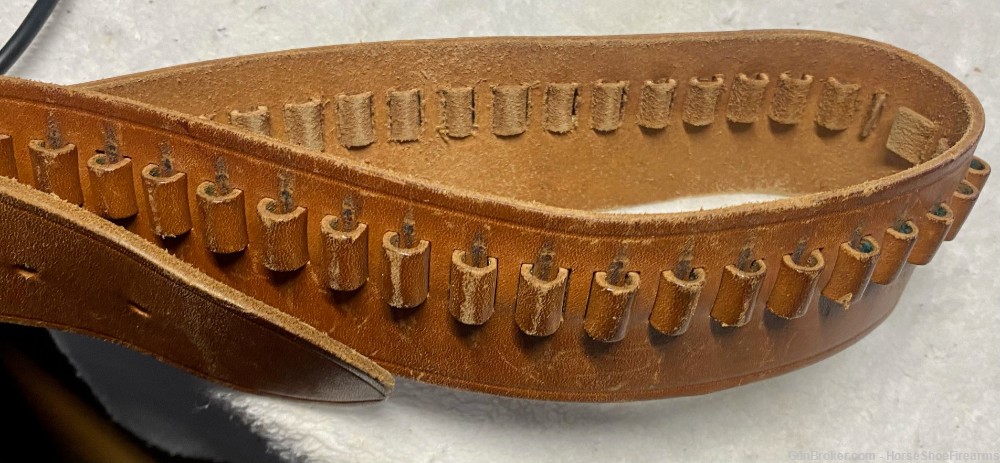 Sears & Roebuck Co. Brown Leather Holster & Bandolier for .22LR Revolver-img-2
