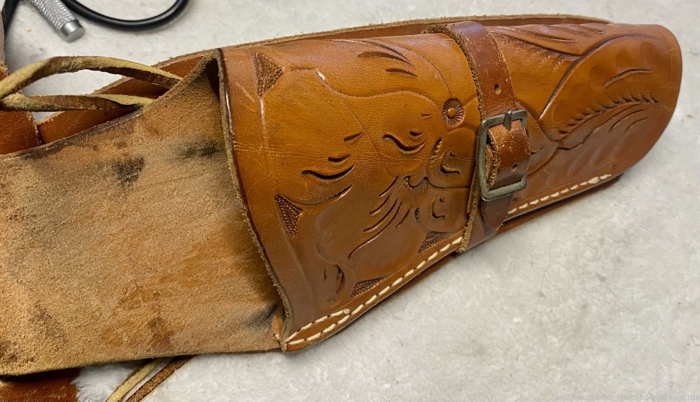Sears & Roebuck Co. Brown Leather Holster & Bandolier for .22LR Revolver-img-5