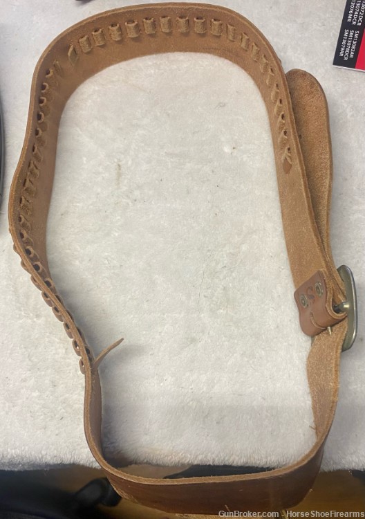 Sears & Roebuck Co. Brown Leather Holster & Bandolier for .22LR Revolver-img-7