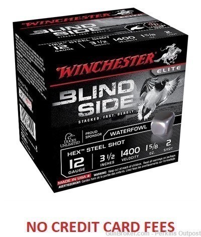 250 Rounds Winchester BLINDSIDE 12 GAUGE 3-1/2" 1-5/8OZ 2 25/BOX -img-0