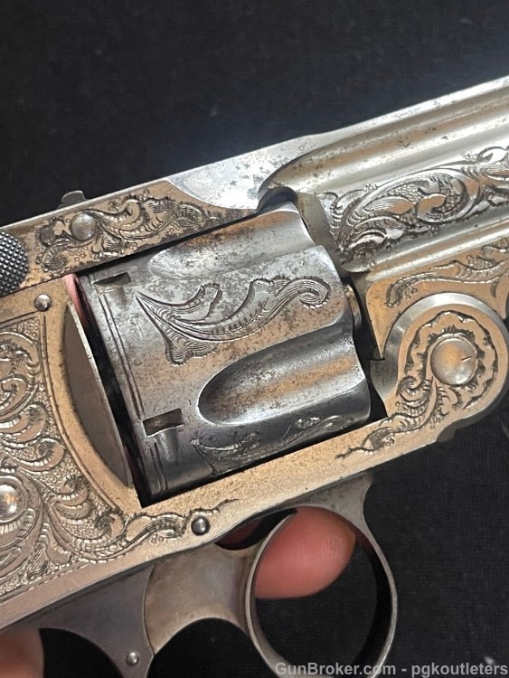 Engraved Smith & Wesson 38 Safety Hammerless Revolver-img-19