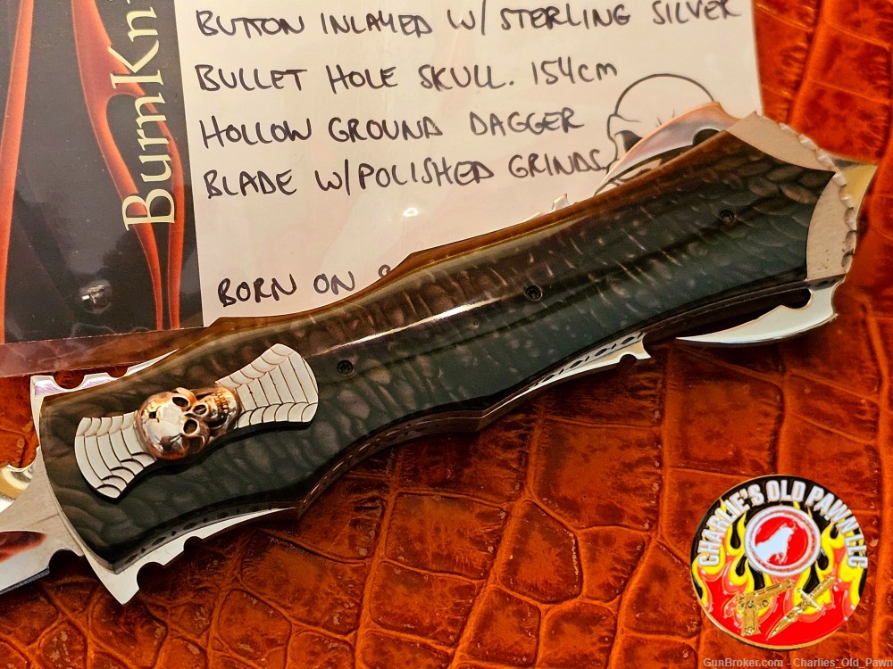 BURN Custom Knives - Constantine Razor D/A OTF 154CM Polished DE Blade-img-2