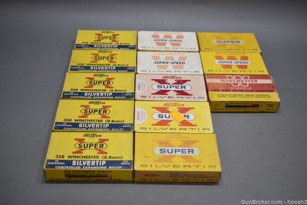 13 Boxes 260 Rds Western & Winchester 358 Win Silvertip Ammunition 200/250G-img-0