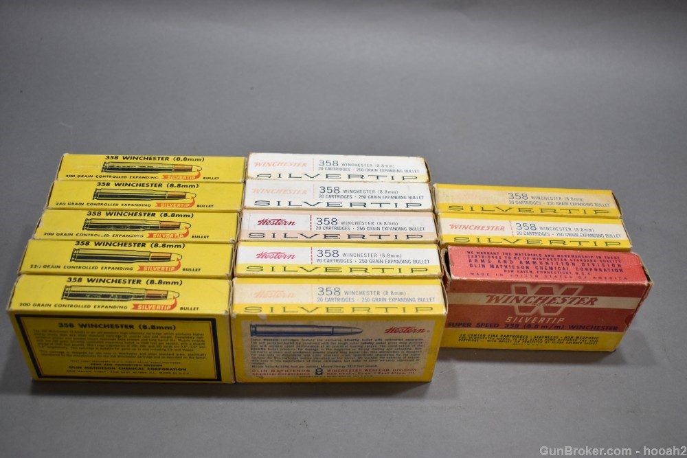 13 Boxes 260 Rds Western & Winchester 358 Win Silvertip Ammunition 200/250G-img-2