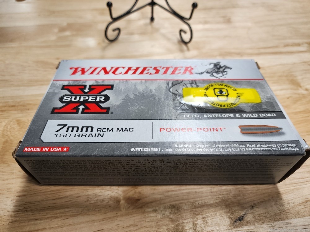 Winchester Power Point 150 GR. 7mm rem mag Nos box of 20-img-1