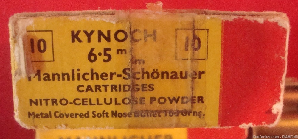 Kynoch 6.5mm x 54 Mannlicher Schonauer ammo 6.5 Greek 10rd box $45 per box-img-4