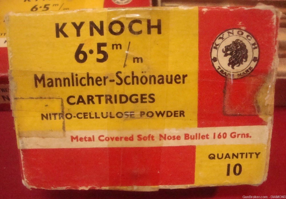 Kynoch 6.5mm x 54 Mannlicher Schonauer ammo 6.5 Greek 10rd box $45 per box-img-0