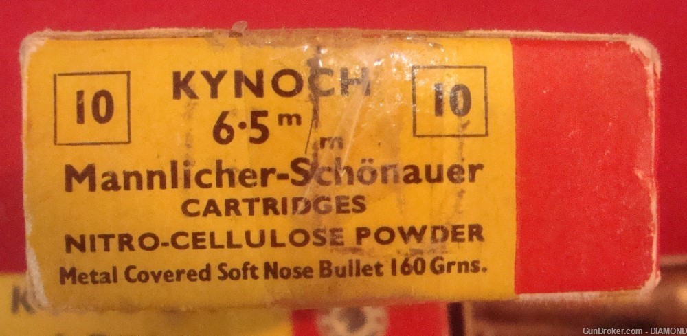 Kynoch 6.5mm x 54 Mannlicher Schonauer ammo 6.5 Greek 10rd box $45 per box-img-2