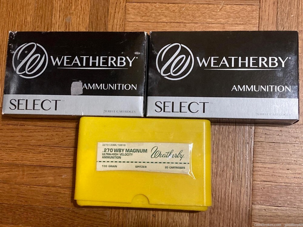 270 Weatherby Mag 130gr SP Spitzer Rifle Ammo 47rds 270 Wby Magnum-img-0