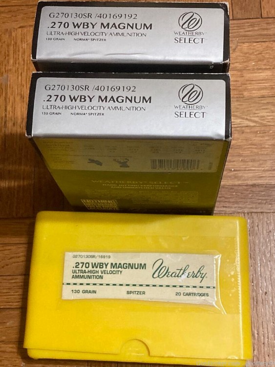 270 Weatherby Mag 130gr SP Spitzer Rifle Ammo 47rds 270 Wby Magnum-img-1