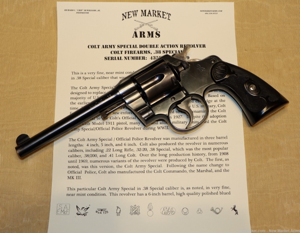 Very Fine, Near Mint Colt Army Special Revolver, .38 Special, c. 1919-img-0