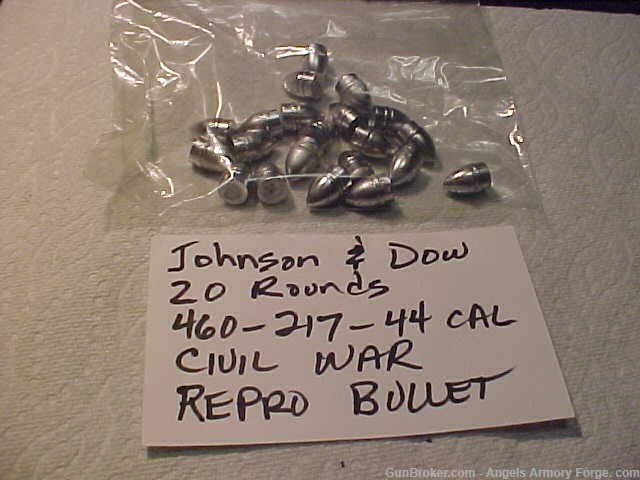 Johnson & Dow 44 Cal Bullets-Civil War Era Reproduction (20) Rounds-img-0