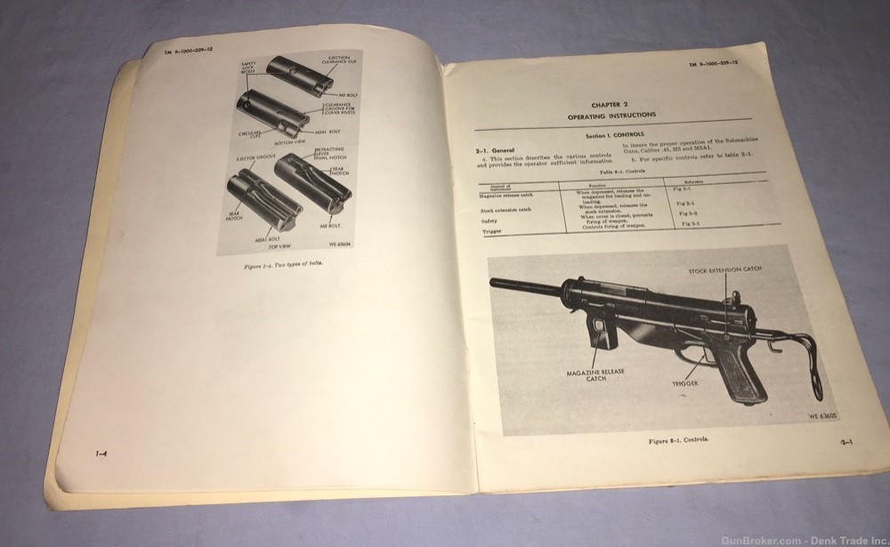 1969 Department of the Army Technical Manual M3 M3A1 Submachine Gun .45 CAL-img-3