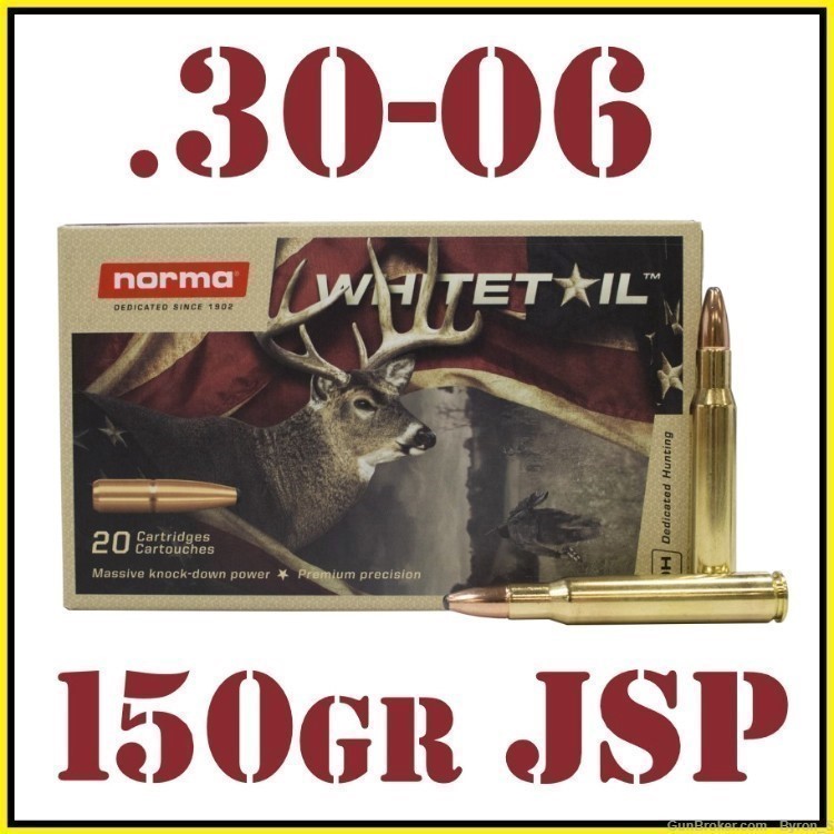 20rds Norma Whitetail™ .30-06 SPRG 150gr PSP Hunting 20177392 + FAST SHIP-img-0