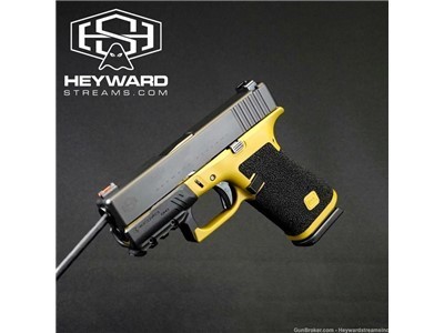 NEW Custom Glock 43x, Yellow Mustard Cerakote, Stippled, Ultra-compact, 9mm