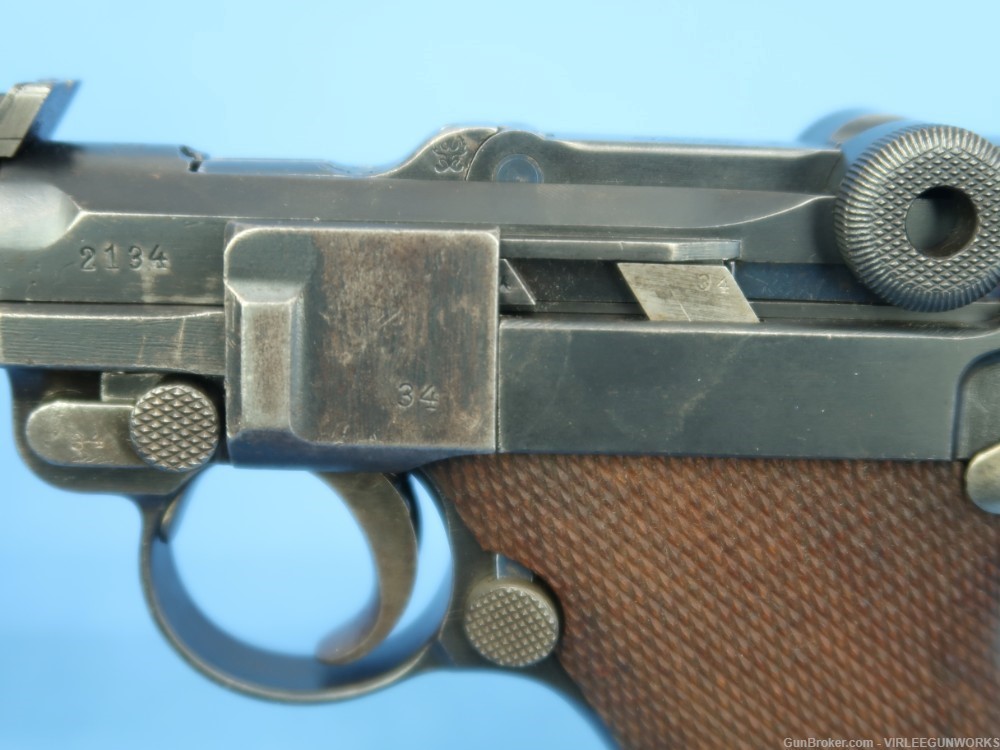German Military 1914 Artillery Luger 9mm DWM 8” Matching Dated 1917-img-35