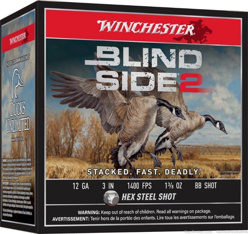 Winchester Blind Side 2 12 Gauge 3" 1400 fps 1 3/8 oz. Hex Steel BB-img-0