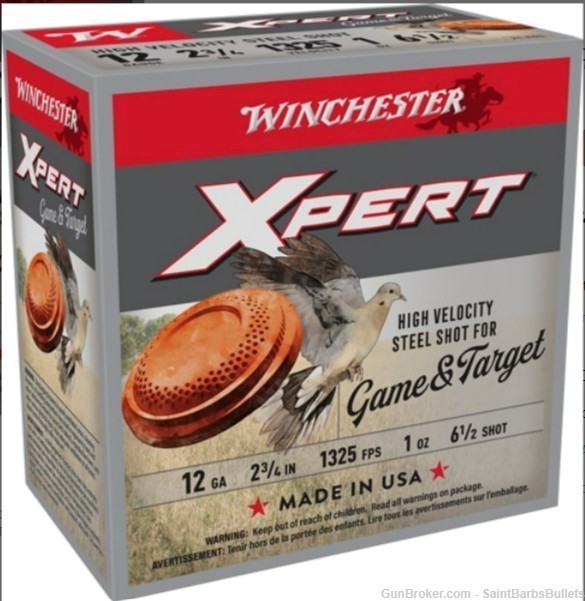 Winchester Super X 12ga 2.75" 1325fps 1oz #6.5 Steel Shot - 25 Rounds-img-0