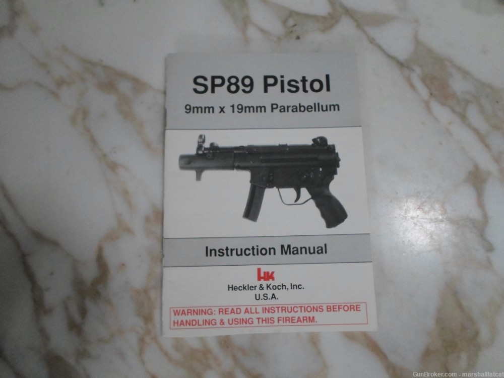 Original Heckler & Koch HK SP89 Pistol Instruction Manual-img-0