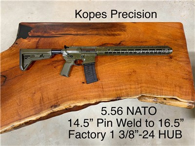 Kopes Precision 5.56 NATO Suppresor Ready 1 3/8"-24 HUB Bravo Mount!