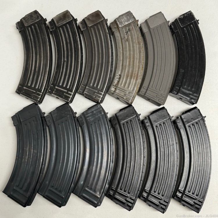Lot of 12 AK47 7.62x39 30-Round Steel Magazines AK 47 Mags -img-1