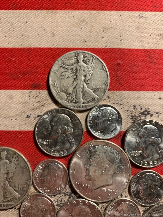 90% Silver 12 Coin Lot Quarters Dimes Half Dollars JFK-img-8