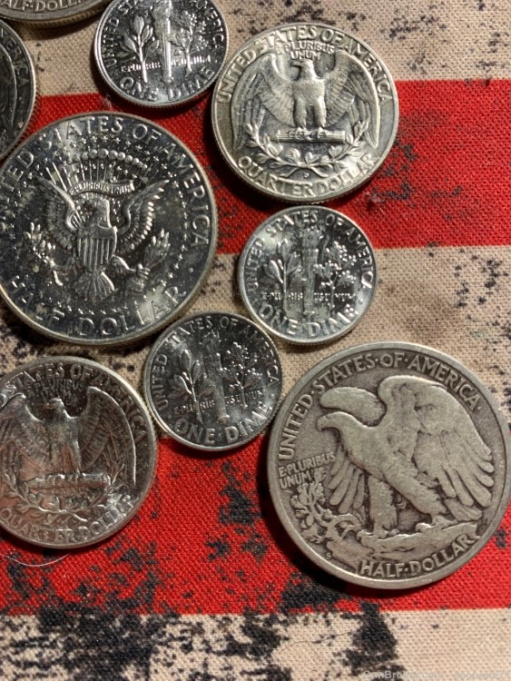90% Silver 12 Coin Lot Quarters Dimes Half Dollars JFK-img-7
