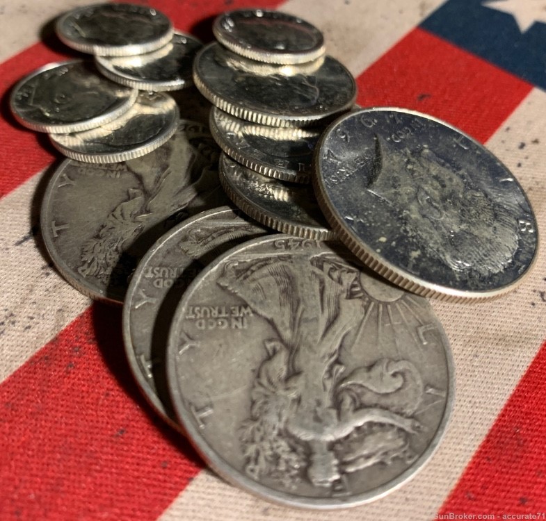 90% Silver 12 Coin Lot Quarters Dimes Half Dollars JFK-img-6