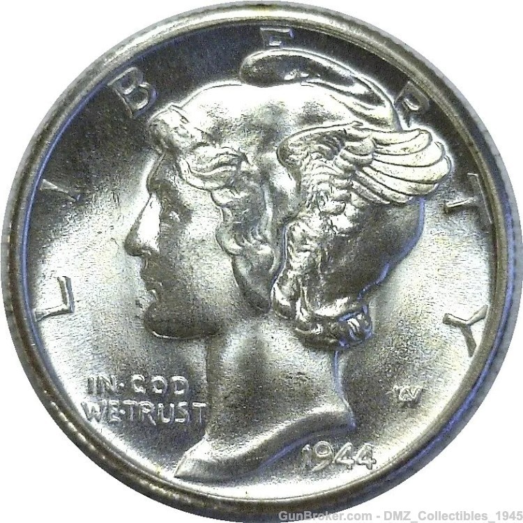 WW2 WWII Mercury Dime Silver Coin -img-0